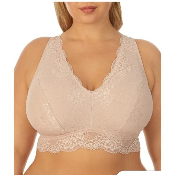 NWT-DreamFit Underwear for Women Plus Size Full Coverage Wireless Lace Bralette - Picture 1 of 4